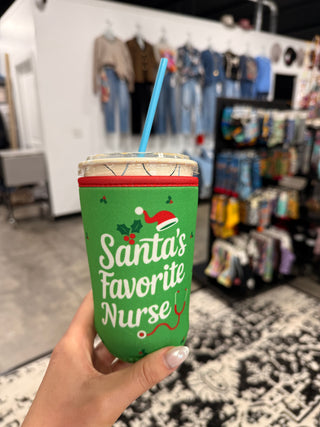 Santa’s Favorite Nurse Iced Cup Coolie Medium