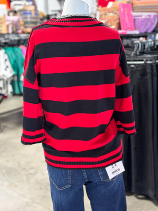 Gameday Stripe Knit Oversized Top