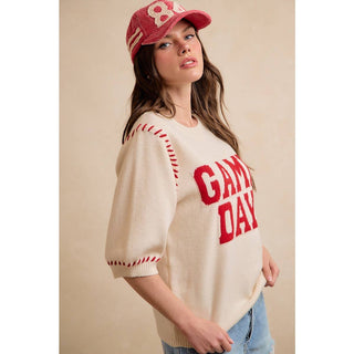 Gameday Stitched Knit Top