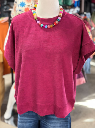 Soft Brush Drop Shoulder Top