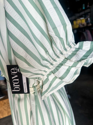 Charity’s Striped Button-Down Midi Dress