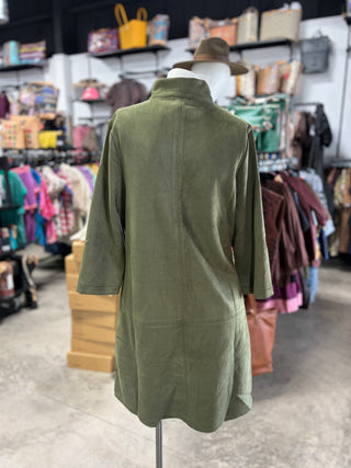 Olive Suede Dress