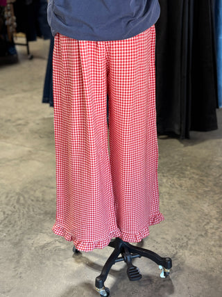 Checkered Gingham Fully Lined Pants
