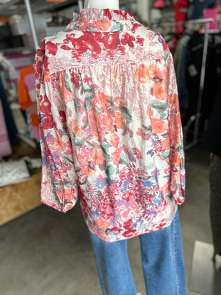 Floral Print Chiffon Top