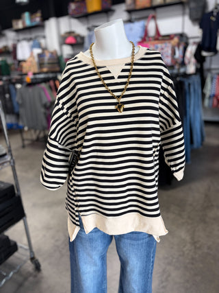 Oversized Stripe Knit Top