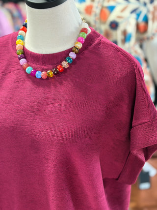 Soft Brush Drop Shoulder Top