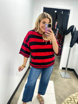 Gameday Stripe Knit Oversized Top