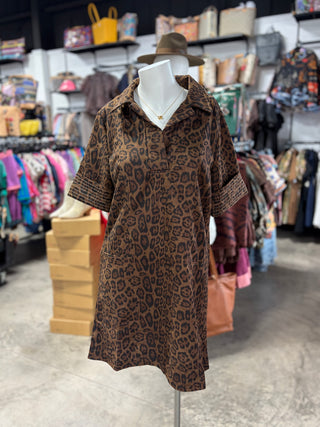 Blair’s Leopard Suede Dress