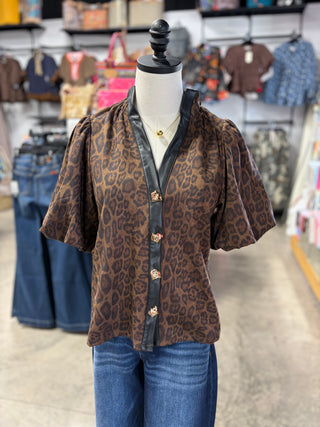Leopard With Leather Top