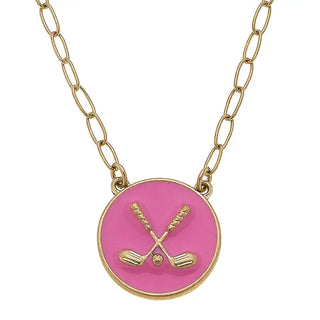 Paige Golf Clubs Enamel Pendent Necklace