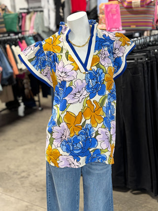 Cindi's Blue Mix Blouse