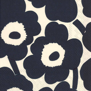 Black and white Flower Paper Cocktail Napkins