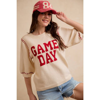 Gameday Stitched Knit Top