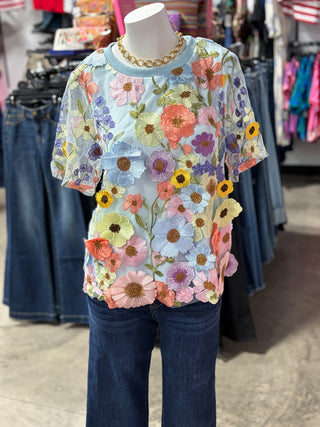 3D floral Blouse