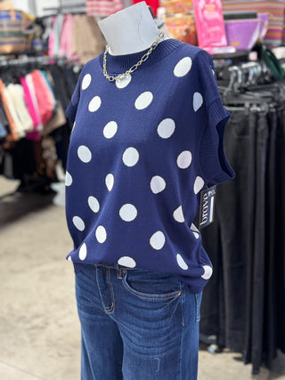 Gameday Polka Dot Sleeveless Knit Top