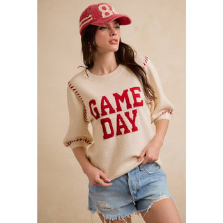 Gameday Stitched Knit Top