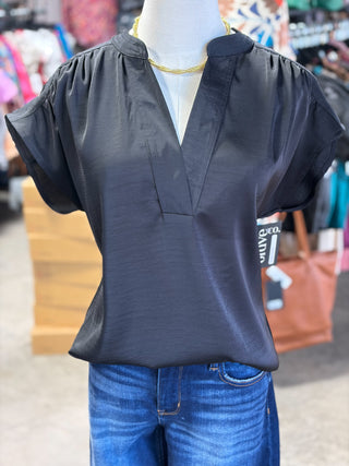 VNeck Satin Blouse