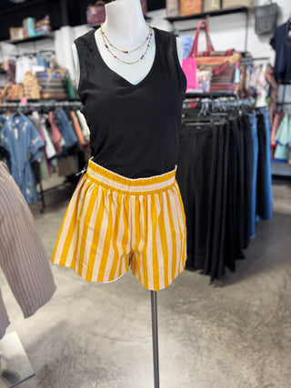 Summer Cotton Striped Shorts