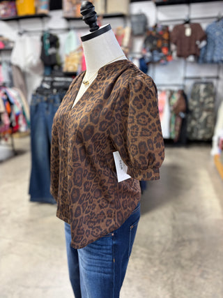 Leopard Suede Top