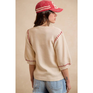 Gameday Stitched Knit Top