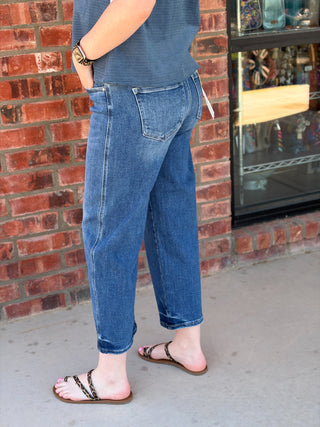 Slouchy Cropped Barrel Jeans