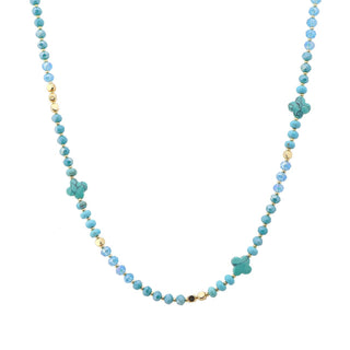 MARBLING FLOWER BEAD NECKLACE, AN 5838
