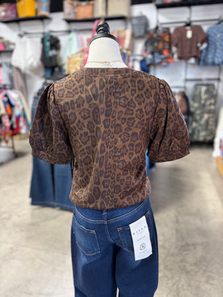 Leopard Suede Top