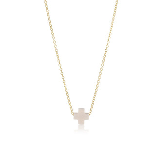 16” Signature Cross Necklace Gold Small