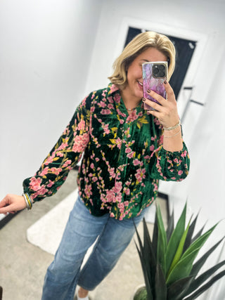 Cherry Blossom Velvet Top