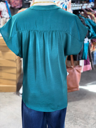 VNeck Satin Blouse