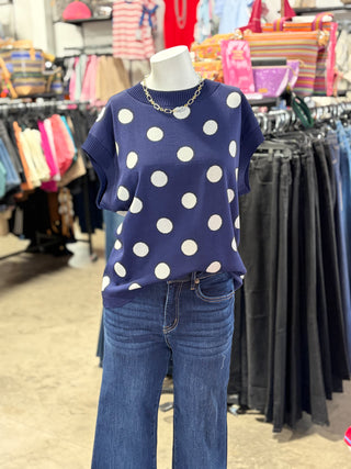 Gameday Polka Dot Sleeveless Knit Top
