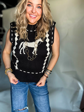 Mollie’s Horse Knit Vest