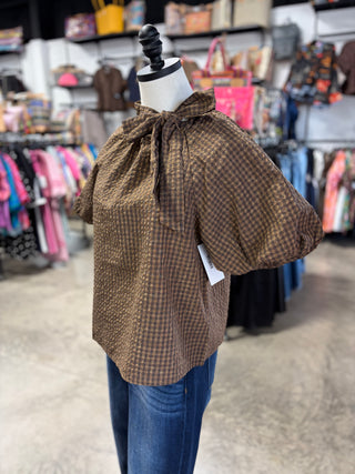 Harvest Gingham Bow Top