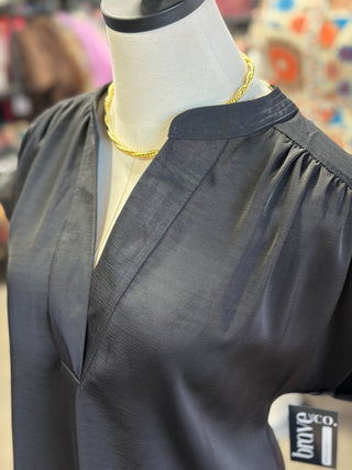 VNeck Satin Blouse