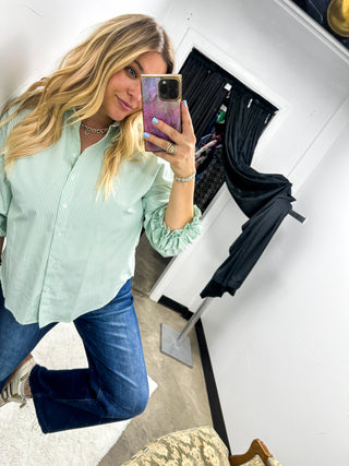 Striped Charming Ruffle Cuffs Top