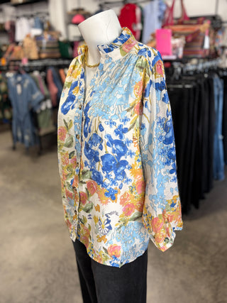 Floral Print Chiffon Top
