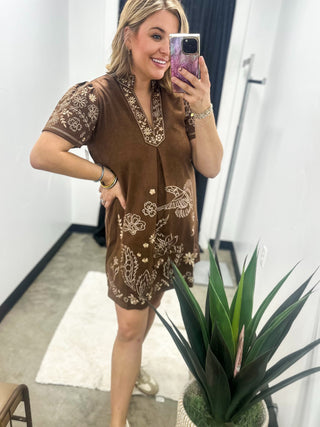 Hey Girl Embroidered Dress