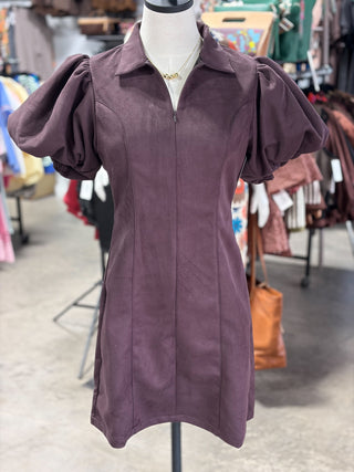 Suede Zipper Dress