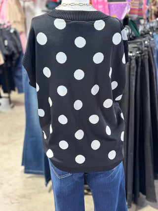 Gameday Polka Dot Sleeveless Knit Top
