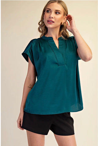VNeck Satin Blouse