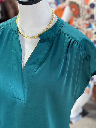 VNeck Satin Blouse