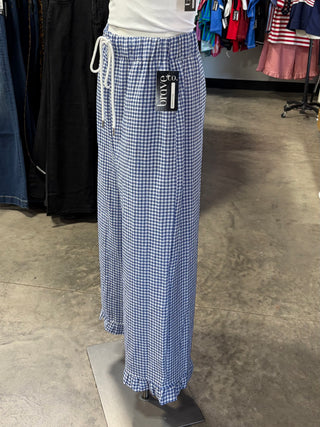 Checkered Gingham Fully Lined Pants