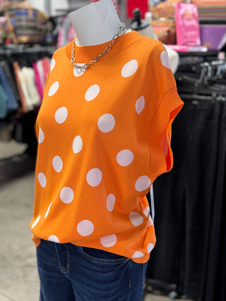Gameday Polka Dot Sleeveless Knit Top