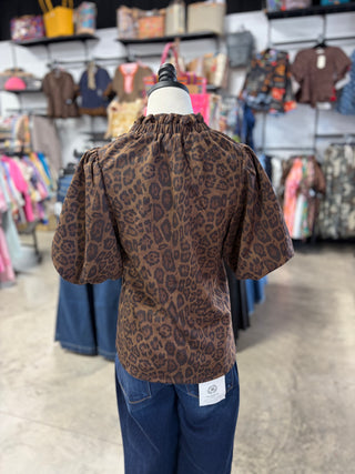 Leopard With Leather Top