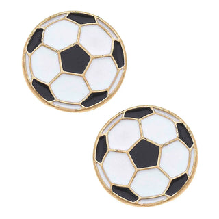 Soccer Ball Enamel Stud Earrings