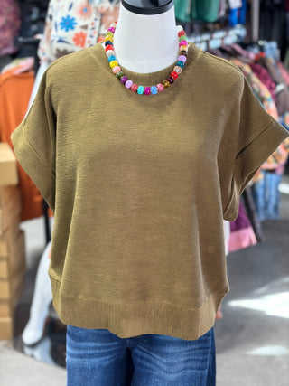 Soft Brush Drop Shoulder Top
