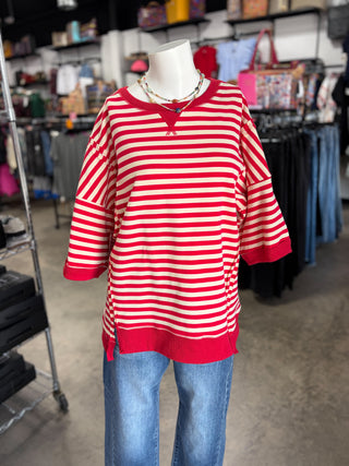 Oversized Stripe Knit Top
