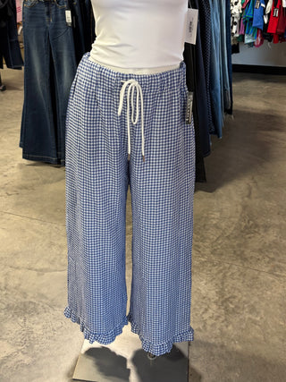 Checkered Gingham Fully Lined Pants