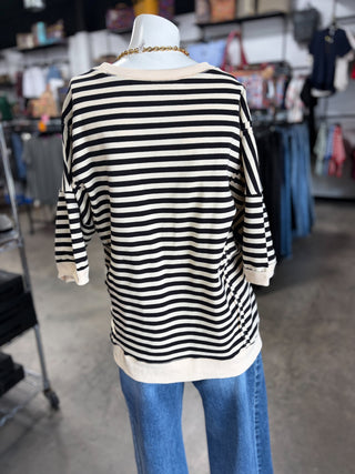 Oversized Stripe Knit Top