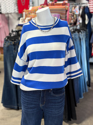 Gameday Stripe Knit Oversized Top